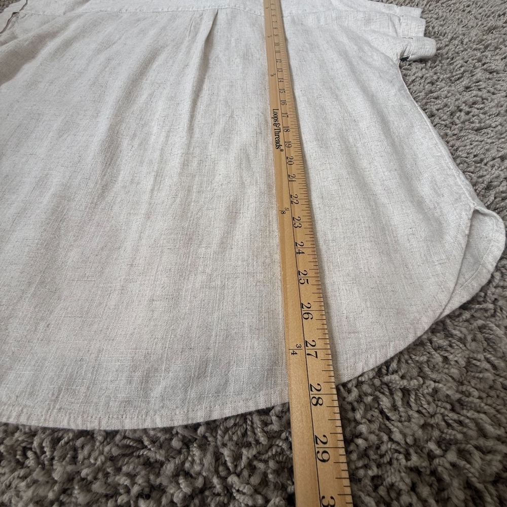 Soft Surroundings Shirt Women XS Oatmeal Linen Coastal Gran Lagenlook Cottage - Picture 9 of 10